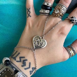 Celtic heart knot design hand piece bracelet